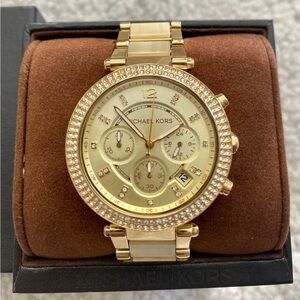 NEW MICHAEL KORS Women's MK5632 Parker Chronograph Goldtone Watch